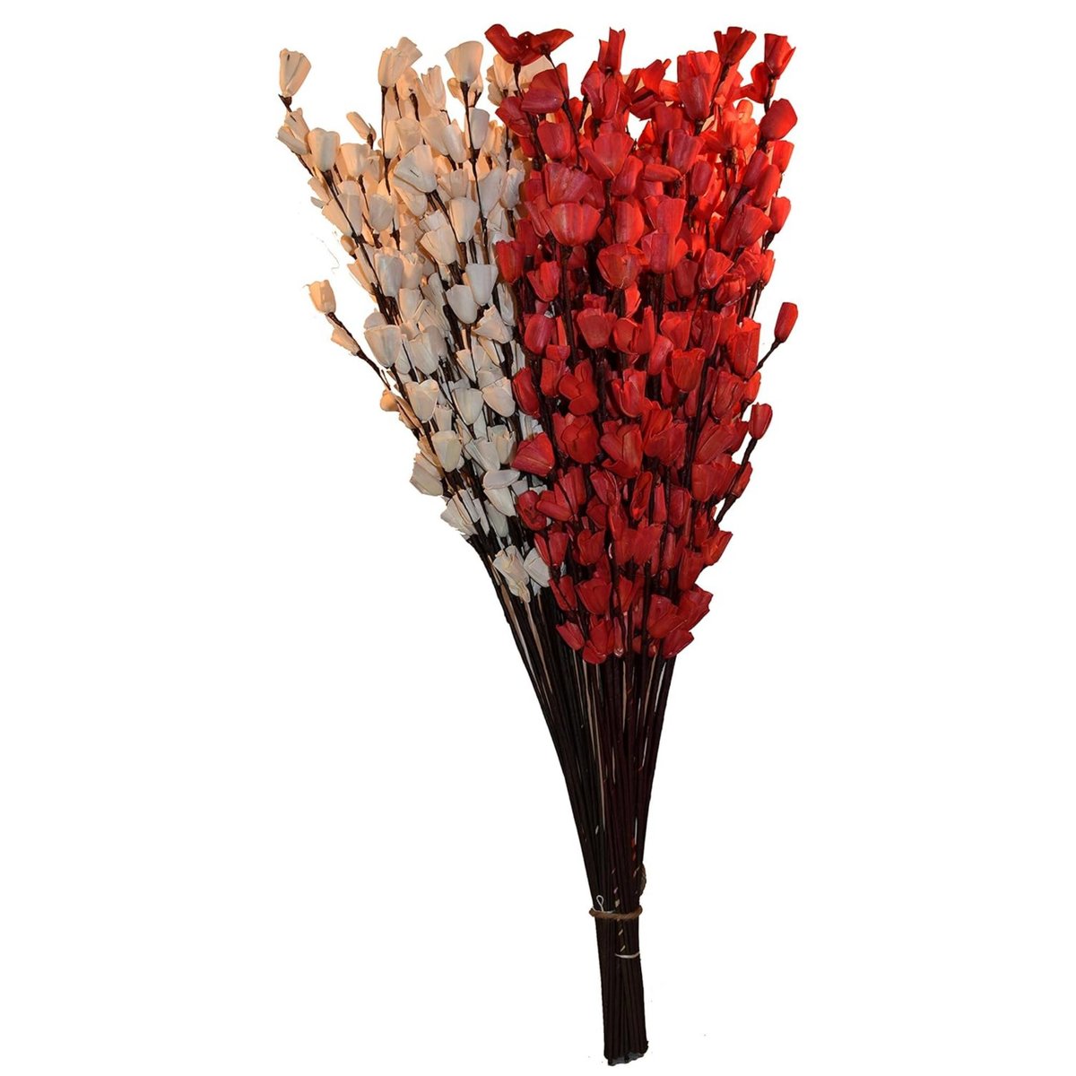 Palm Leaves Lily Long Floral Bunches Handmade (white & red ) Long 30 Inches One Bunch of Flower