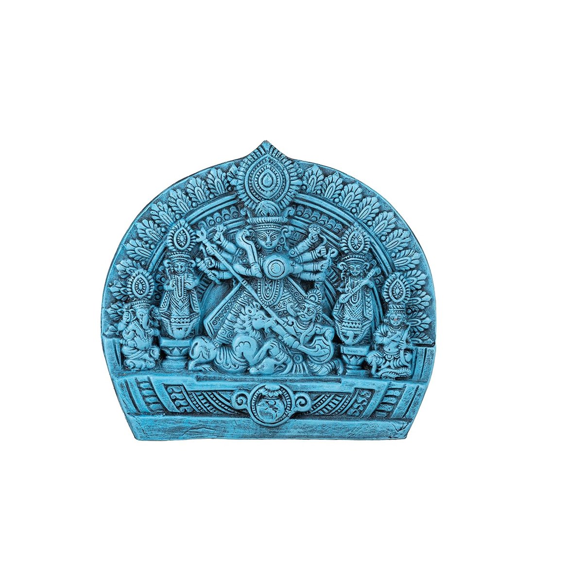 Handcrafted Terracotta Goddess Durga Idol with Family 7.5" for Home Decor, Navaratri Decor, Office Decor, Corporate Gifts, Festive Gifts,