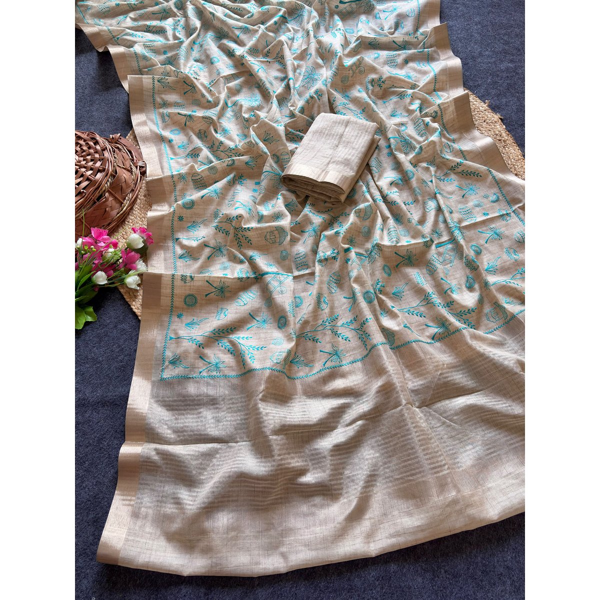 Pure Tusser silk saree