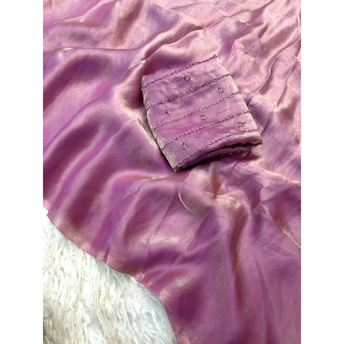 Partywear shree fendy stripes satin fabric sareez