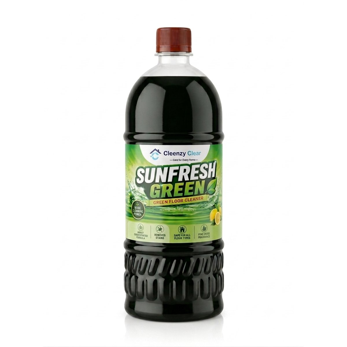 Cleenzy Clear Sunfresh Green Disinfectant Floor Cleaner Liquid - Pine Fragrance (1 Litre, Pack of 2)⁠