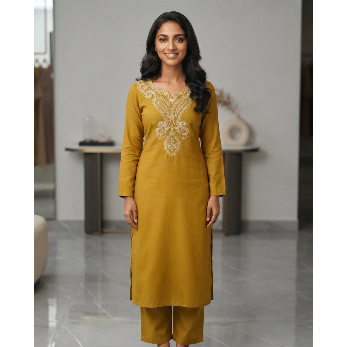 Embroidery kurta pant 
